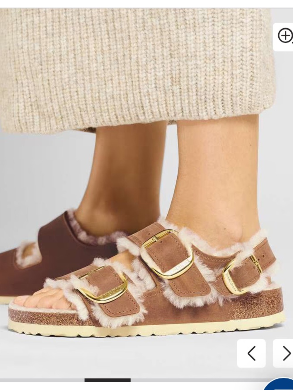 *Last Chance* Birkenstock Milano Big Buckle Shearling Sandal Sz 41